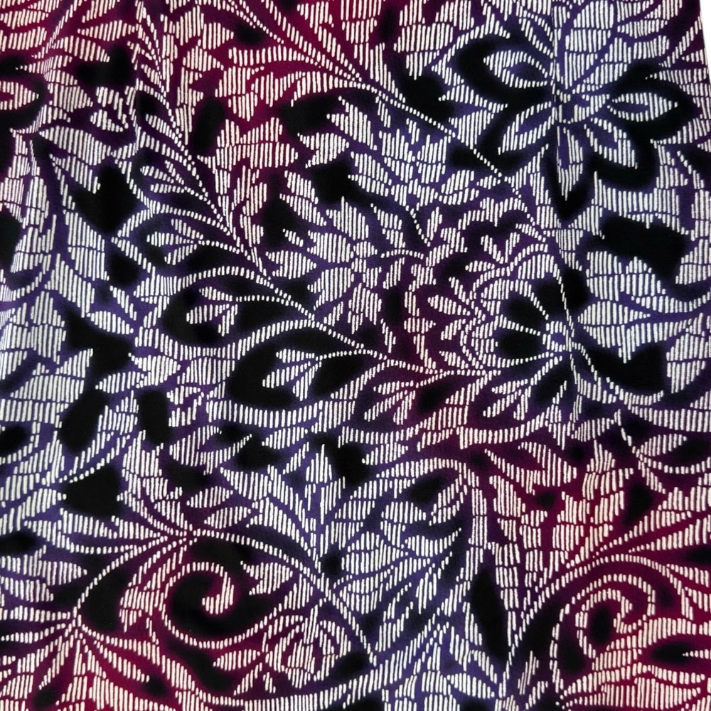 London Times Sheath Dress 8 Purple Black Floral Paisley Office Evening Abstract - Picture 2 of 10
